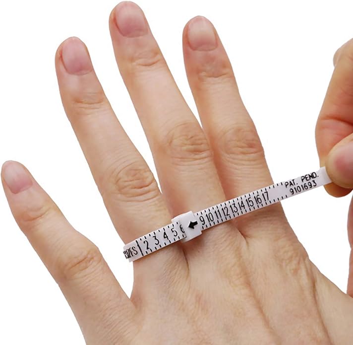 Professional Men's and Women's Ring Sizing Toolkit - Plastic/Metal Tool for Measuring Finger Size at Home with Sizing Chart, Adjustable Looseness (Ideal Gift, Easy Instructions) - Image 6
