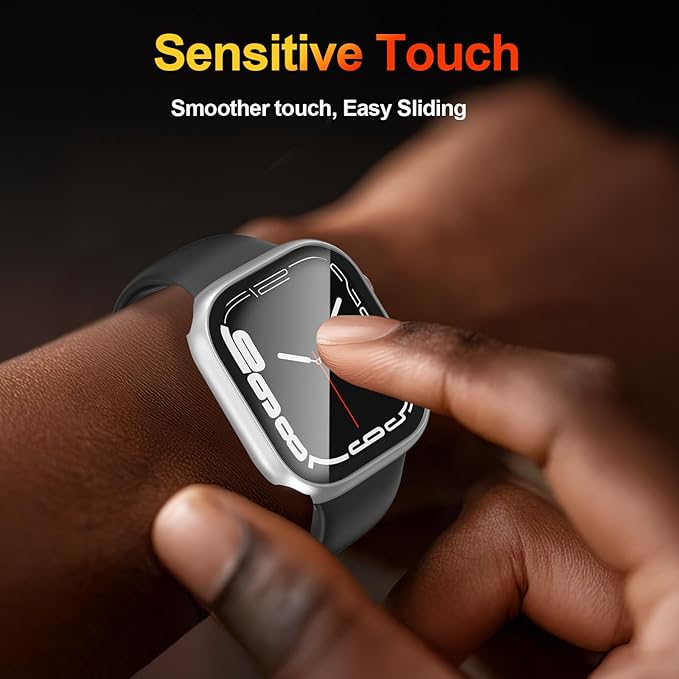 [2 Pack] Case for Apple Watch Series 10 Screen Protector 42mm Accessories Built-in HD Tempered Glass Full Protective PC Hard Bumper Lightweight 2 in 1 Cover Compatible iWatch S10 - Image 4