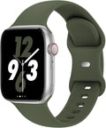 Sport Band Compatible with Apple Watch 38mm 40mm 41mm 42mm 44mm 45mm 46mm 49mm, Replacement Soft Silicone Strap Wristbands for iWatch Series 11/10/9/8/7/6/5/4/3/2/1 Ultra SE Women Men, Army Green by Acrbiutu