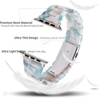 HOPO Compatible With Apple Watch Band 38mm 40mm 41mm 42mm 44mm 45mm 46mm 49mm,Resin Watch Strap Bracelet Wristband Fashion Lightweight Replacement For iWatch Bands Series 11 Ultra 10 9 8 7 6 5 4 3 2 1 SE for Women Men - Image 3