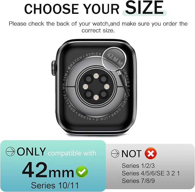 JR.DM 42mm 2 Pack Hard PC Case with HD Tempered Glass Screen Protector for Apple Watch Series 10/11 (2025), Guard Bumper Full Coverage Protective Anti-Scratch Face Cover for iWatch, Starlight+ Clear - Image 2