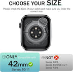 JR.DM 42mm 2 Pack Hard PC Case with HD Tempered Glass Screen Protector for Apple Watch Series 10/11 (2025), Guard Bumper Full Coverage Protective Anti-Scratch Face Cover for iWatch, Starlight+ Clear - Image 2