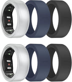 3/6 Pack Ring Cover for RingConn Gen 2 Air, Elastic Silicone Ring Protector for RingConn Gen 2/1 Working Out Accessories Men Women (6P-2Black+2Clear+2Blue, L (12/13/14)) by Makcpoimer