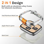 Amizee Metal Case Compatible with Apple Watch SE 3/2/1 Series 6/5/4 44mm Case with Back Cover, Rugged Protective Bumper Cover for iWatch 44mm, Silver - Image 3