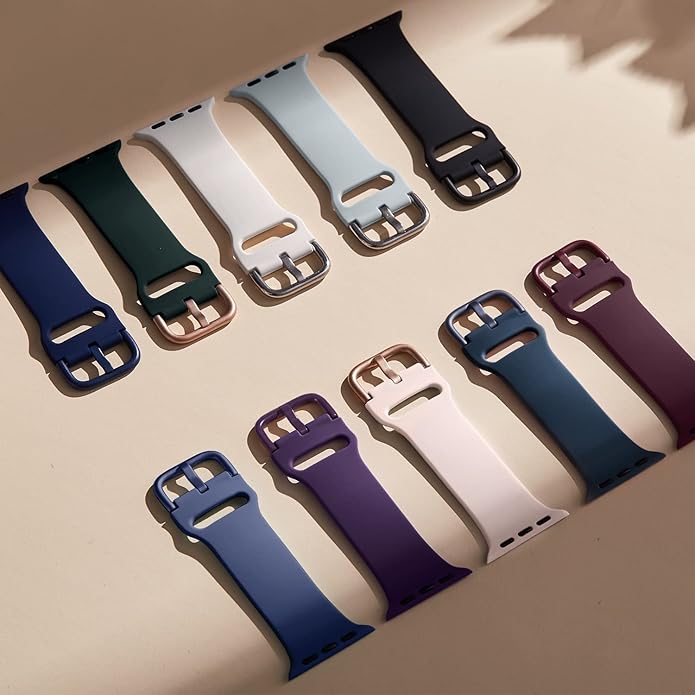 Sport Band Compatible with Apple Watch Bands 49mm 46mm 45mm 44mm 42mm 41mm 40mm 38mm, Soft Silicone Replacement Strap with Classic Clasp for iWatch Series 11 10 9 8 7 6 5 4 3 2 1 SE Ultra Women Men - Image 3