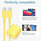 iPhone Charger Fast Charging 10FT iPhones 17 16 15 Charger 3 Pack Type C Chargers USB C Charger Compatible with iPhone Air 17/17 Plus/17 Pro/17 Pro Max/16/16 Plus/16 Pro/16 Pro Max (Yellow) - Image 5