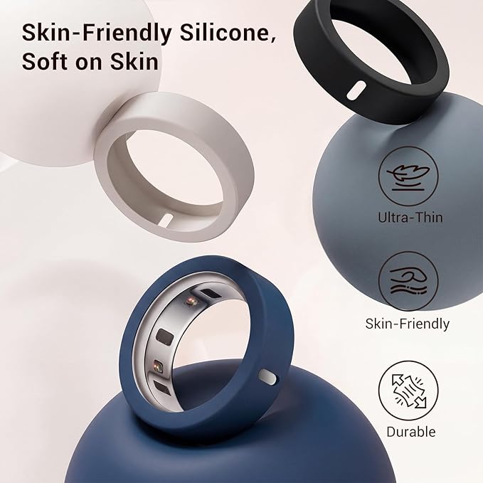 CoBak 10 Pack Silicone Ring Cover Compatible with Oura Ring Gen 4/4 Ceramic, Gen 3 Horizon/Heritage | Anti-Scratch Elastic Protector, Supports Charging with Cover On, Size S for 4/5/6/7/8/9 Men Women - Image 5
