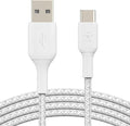 Belkin USB A to USB C Cable, 3.3ft, 15W - Type C Charger, iPhone Charger Cord, Soft, Braided, Flexible for iPhone 17 & 16, Galaxy S25, Pixel 10, iPad Pro, Airpods Pro, Switch & More - White by Belkin