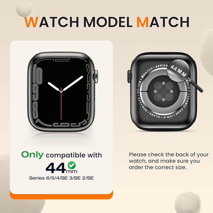 [2 Pack] Goton Bumper Case for Apple Watch 44mm, [No Screen Protector] Slim Soft Shockproof Case Cover Bumper Protector Accessories for iWatch SE 3/SE 2/SE, Series 6/5/4, 44mm Gold+Gold - Image 2