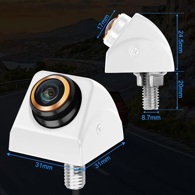 AHD 1080P Backup Camera - 170° Adjustable Fisheye Lens, Front/Side/Rear View Camera for Car, SUV, RV, Trailer, Camper, Van, Pickup Truck (White) - Image 6
