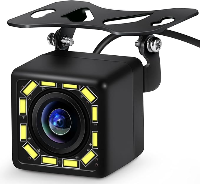 Car Rear View Camera Backup Reverse Camera HD 170° Wide Angle 12 LED Night Vision, for RV Trucks Trailer SUV by EKAT