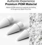 Ringke Apple Pencil Tips [3 Pack/Replacement for All Generations] Compatible with Apple Pencil Pro, 1st, 2nd Gen, USB-C Accessories, Chunky & Solid Feel Nib - 2B (Matte Light Gray) - Image 9