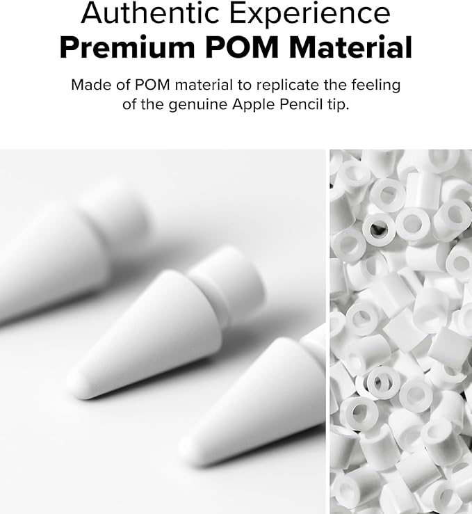 Ringke Apple Pencil Tips [3 Pack/Replacement for All Generations] Compatible with Apple Pencil Pro, 1st, 2nd Gen, USB-C Accessories, Chunky & Solid Feel Nib - 2B (Matte Light Gray) - Image 9