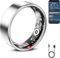 Mirlray Smart Ring for Women & Men, Smart Ring Health Tracker, Blood Oxygen & Heart Rate Monitor, Long Lasting Battery Sleep Ring, Waterproof Fitness Ring (Silver, 8) by Unknown