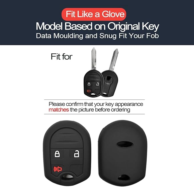 2pcs Compatible with Ford F-150 F-250 F-350 F-450 F-550 F-650 F-750 Edge Flex Fusion Explorer E-150 E-250 E-350 Super Duty Lincoln Key Fob Cover Case Key Chain Protector Keyless Remote Holder - Image 2