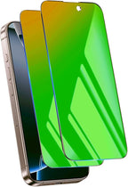 2 Pack for iPhone 16 Pro Privacy Screen Protector Tempered Glass for 16 Pro 6.3 inch Private Protective Film Anti-Blue Light Anti Spy No-Bubble Gradient Green [HD Clarity] by jehezkel