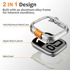 Amizee Metal Case Compatible with Apple Watch Series 11/10 46mm Case with Back Cover, Rugged Protective Bumper Cover for iWatch 46mm, Silver - Image 5