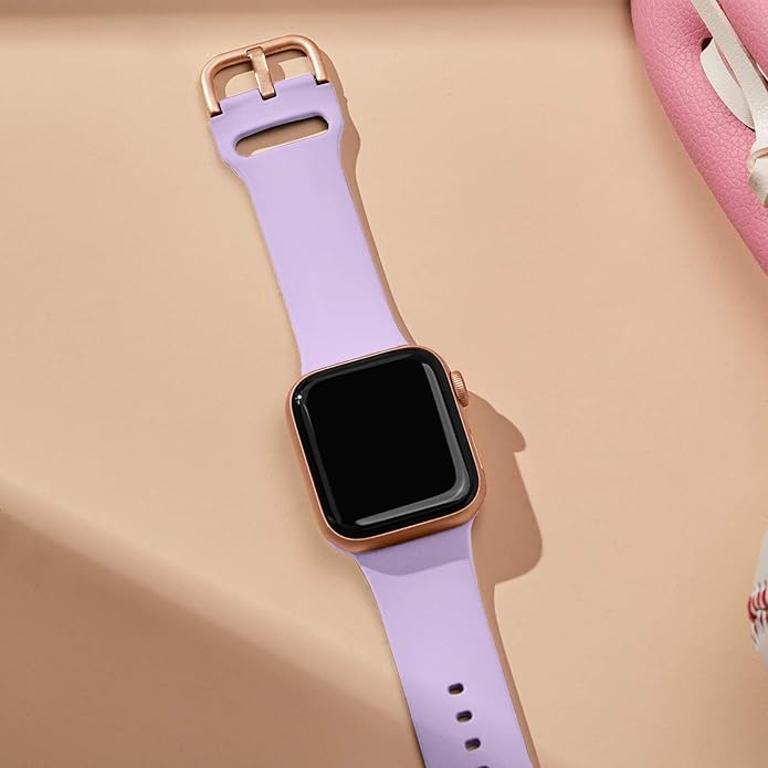 Sport Band Compatible with Apple Watch Bands 49mm 46mm 45mm 44mm 42mm 41mm 40mm 38mm, Soft Silicone Replacement Strap with Classic Clasp for iWatch Series 11 10 9 8 7 6 5 4 3 2 1 SE Ultra Women Men - Image 2