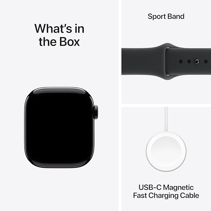 Apple Watch Series 11 [GPS 42mm] Smartwatch with Jet Black Aluminium Case with Black Sport Band - S/M. Sleep Score, Fitness Tracker, Health Monitoring with AppleCare+ (2 Years) - Image 6