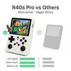 uMadeUs R40s Pro Handheld Gaming Console – 30,000+ Classic Video Game Collection – New Retro Arcade System With 256gb Sd Card - 3.5" Screen - Mini Portable Player PSP, DS, GBA, PS1, MAME (White) - Image 3