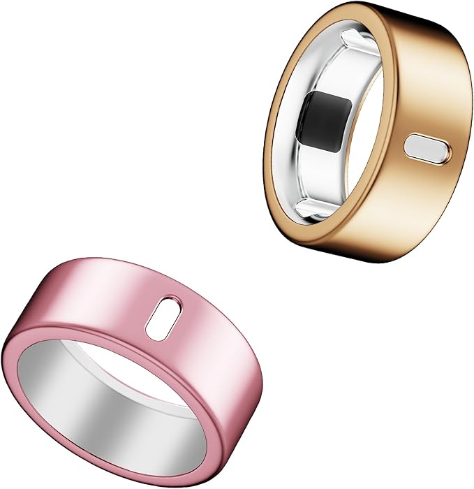 Compatible for Oura Ring 4/Gen 3 Cover- Charging Directly-Rugged TPU Case Protector Workout Gym Women Men -Size 8 - Rosegold+Pink (NOT for Ring 4-Ceramic) by Snyeest