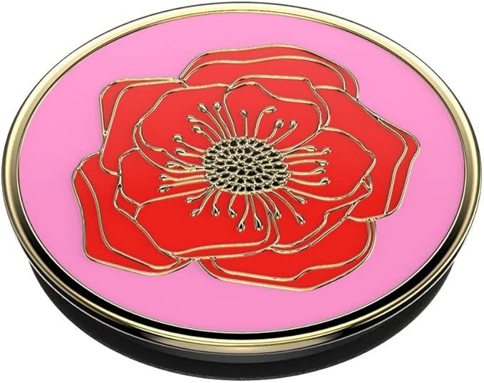 PopSockets Phone Grip with Expanding Kickstand, Enamel Nature PopGrip - Big Poppy - Image 3