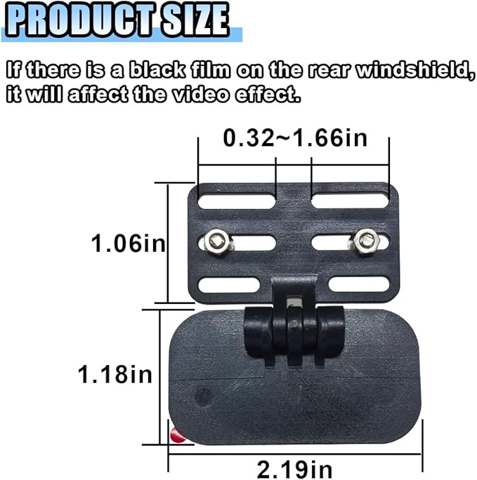 Car Rear Camera Holder, Adjustable Vehicle Backup Camera Mount, Strong Adhesive Dash Cam Rear Camera Rear Windshield Bracket for Car, SUV, RV, Truck (2 Set) - Image 2