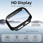Adorve [3 Pack] Tempered Glass Case for Apple Watch Screen Protector 45mm Series 7/8/9, Hard PC Face Cover Overall Protection Anti-Scratch Bumper Cases for iWatch 45mm Accessories, All Black - Image 6