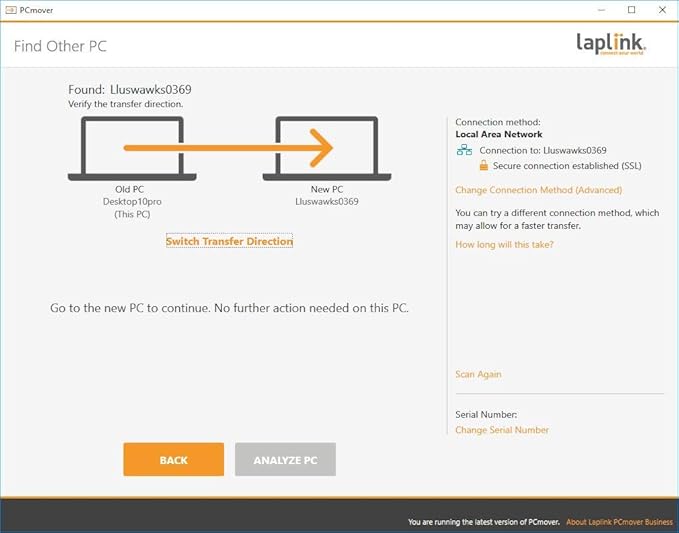 Laplink PCmover Migration Software - Initial Pay-Per-Use License Fee - Monthly invoicing for additional uses - $34.95/license with Super Speed USB 3.0 cable - Business Technician, 5 Licenses - Image 3