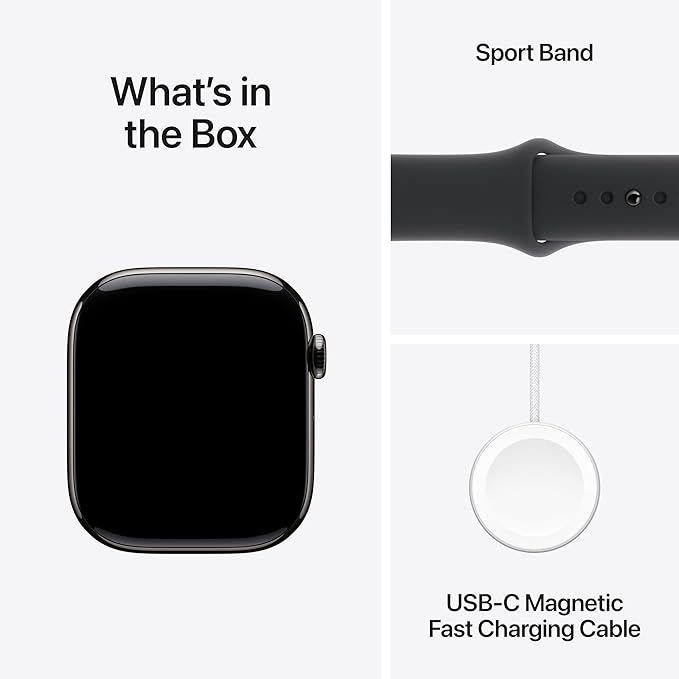 Apple Watch Series 10 [GPS + Cellular 46mm case] Smartwatch with Slate Titanium Case with Black Sport Band - S/M. Fitness Tracker, ECG App, Always-On Retina Display, Water Resistant - Image 7