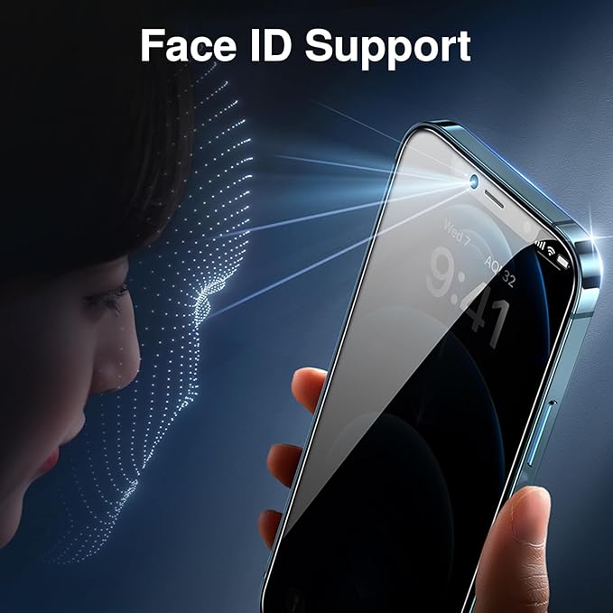 SMARTDEVIL Privacy Screen Protector for iPhone 12,iPhone 12 Pro 6.1 inch Shatterproof Tempered Glass [True 28°Anti Spy] [9H Hardness] [Auto Dust-Elimination Install], [Bubble Free]-2 PACK - Image 7