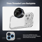 NEEWER Phone Cage Compatible with iPhone 17 Pro, Quick Release Video Rig Stabilizer Accessories with 67mm Filter Ring, 17mm Lens Backplate, T Mount Adapter, 4X Camera Control Cap, PA143 (Silver) - Image 3