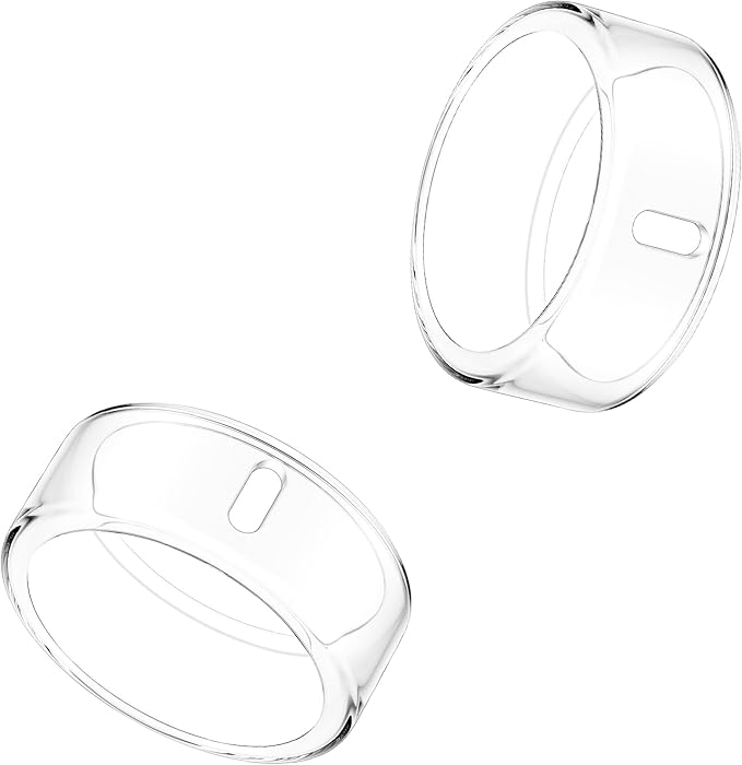 Cover Compatible for Oura Ring Gen 4/Gen 3 Horizon/Gen 3 Heritage,(NOT Compatible with Oura Ring 4-Ceramic), Charging Directly,Rugged TPU Finger Protector for Workout Women Men-Clear+Clear-Size 12 by Snyeest