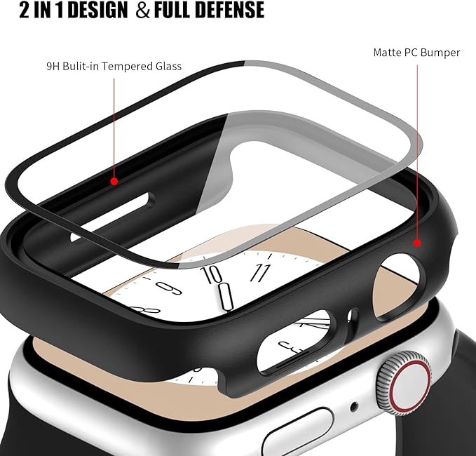 Commuter 4 Pack Apple Watch 9/8/7 41mm Screen Protector, Hard, Tempered Glass, Protective Film - Image 3