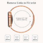 STIROLL Thin Replacement Band Compatible for Apple Watch 38mm 40mm 41mm 42mm(Series 11 10), Stainless Steel Metal Wristband Women Men for iWatch Ultra SE Series 9 8 7 6 5 4 3 2 1, Rose Pink (No Case) - Image 8