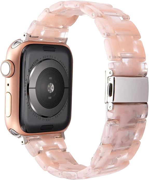 HOPO Compatible With Apple Watch Band 38mm 40mm 41mm 42mm 44mm 45mm 46mm 49mm,Resin Watch Strap Bracelet Wristband Fashion Lightweight Replacement For iWatch Bands Series 11 Ultra 10 9 8 7 6 5 4 3 2 1 SE for Women Men - Image 2