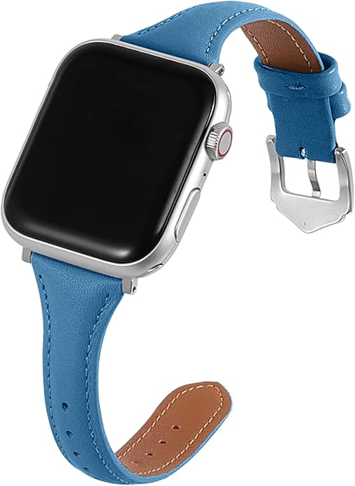 Slim Genuine Nappa Leather Bands Compatible with Apple Watch Band 38mm 40mm 41mm 42mm 44mm 45mm 46mm Women, Sweatproof Ultra Soft Leather Replacement Straps for iWatch Ultra/SE/1/2/3/4/5/6/7/8/9/10/11 - Image 7