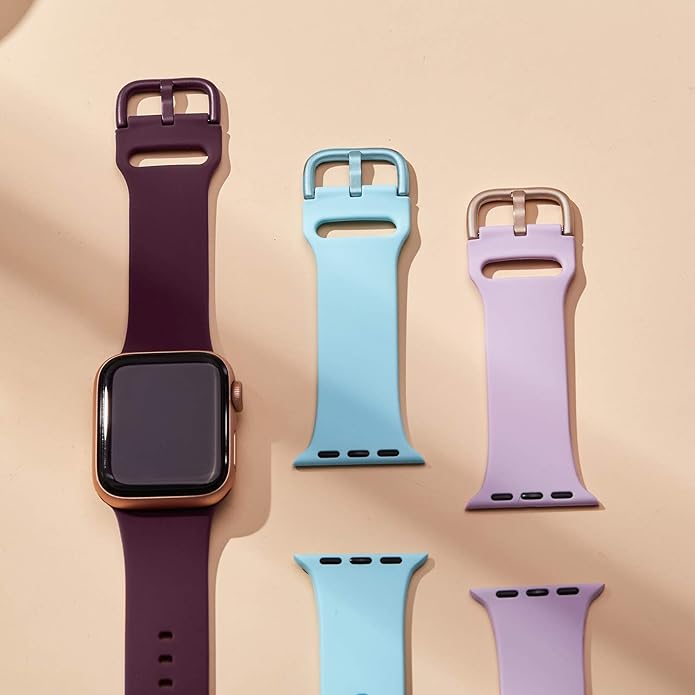 Sport Band Compatible with Apple Watch Bands 49mm 46mm 45mm 44mm 42mm 41mm 40mm 38mm, Soft Silicone Replacement Strap with Classic Clasp for iWatch Series 11 10 9 8 7 6 5 4 3 2 1 SE Ultra Women Men - Image 3