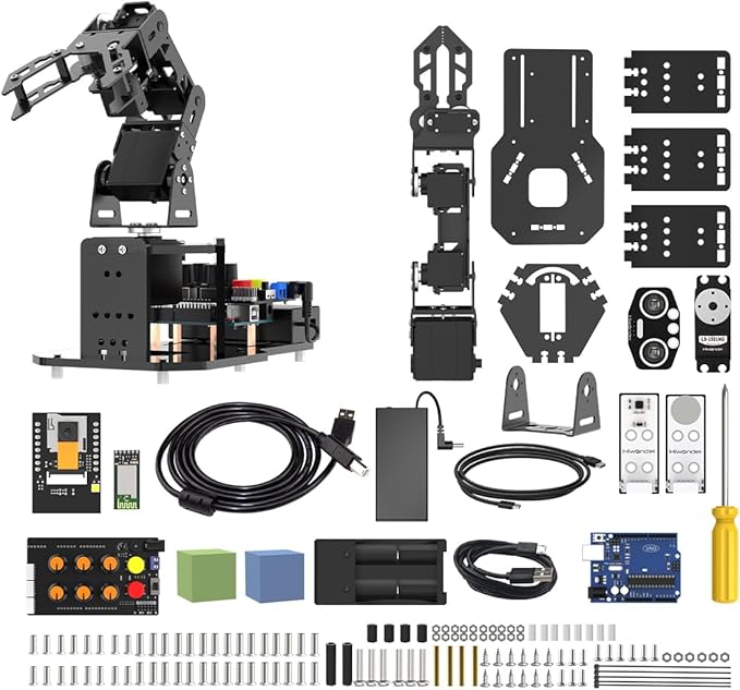 Robotic Arm with Arduino 5DOF/Axis AI Smart Robot Arm Open Source STEM Educational Building Robotics & Engineering Kits, Science/Coding/Programming Set, miniArm Standard Kit by LewanSoul