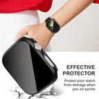2 Pack for Apple Watch Series 9 Series 8 7 Privacy Screen Protector Case 41mm, Unti-Spy Glass Protector Hard PC Cover Bumper for iWatch 9 8 7 41mm Accessories, Black/Black - Image 6