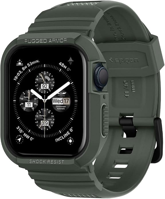 Spigen for Apple Watch Band with Case, Rugged Armor Pro Compatible with Ultra 3/2/1 49mm, Series 11/10 46/42mm, 9/8/7 45/41mm, SE3/SE2/SE/6/5/4 44/40mm Cover Strap by Spigen