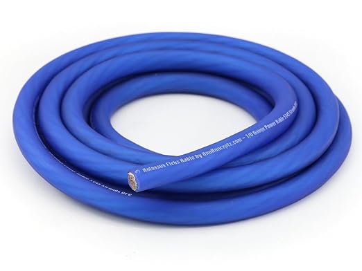KnuKonceptz Kolossus Flex Kable OFC 8 Gauge Power Wire Copper Cable Blue (50 ft) 8 AWG by KnuKonceptz