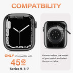 Amizee Metal Case Compatible with Apple Watch Series 9/8/7 45mm with Back Cover, Rugged Protective Bumper Cover for iWatch 45mm, Gold - Image 6
