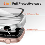 [2 Pack] Case for Apple Watch Series 10 Screen Protector 42mm Accessories Built-in HD Tempered Glass Full Protective PC Hard Bumper Lightweight 2 in 1 Cover Compatible iWatch S10 - Image 6