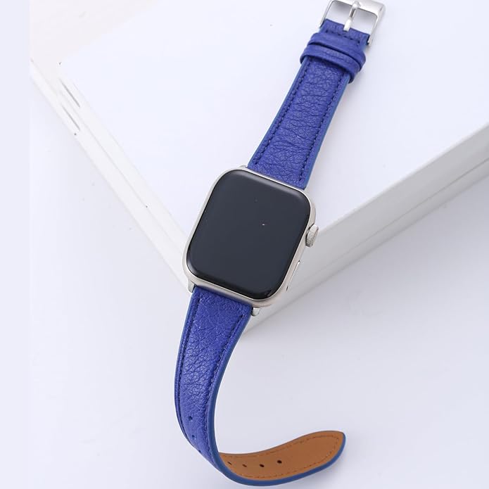 Soft French Goatskin Women Slim Leather Watch Band Compatible with Apple Watch 38mm 40mm 41mm 42mm 44mm 45mm 46mm 49mm, Thin Leather Strap Replacement for iWatch Series Ultra SE 10 9 8 7 6 5 4 3 2 1 - Image 10