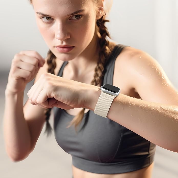 Charlam Stretchy Bands Compatible with Apple Watch Band 40mm 41mm 42mm 38mm 44mm 45mm 46mm 49mm Women Men, Soft Fashion Nylon Braided Elastic Strap for iWatch Series 10 SE 9 8 7 6 5 4 3 2 1 Ultra 2 - Image 6