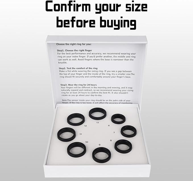 Smart Ring Sizing Kit - 8 Sizes (6-13) for Men & Women - Accurate Measurement Tool for Smart Rings - Find Before Purchase - Jewelry Sizer Guide for Engagement & Wedding Bands - Image 6