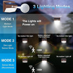 Peasur [12 Packs] Solar Outdoor Lights Motion Sensor Solar Security Lights Waterproof with 3 Lighting Modes Solar Powered Wall Lights Outside for Garden Fence Yard,Brown - Image 3