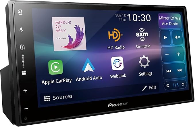 Pioneer DMH-W3050NEX 6.8" Capacitive Touchscreen, Double Din – Wireless & Wired Apple CarPlay & Android Auto, Bluetooth, Backup Camera, Maestro, FLAC, HD Radio, Hi-Volt RCA by Pioneer