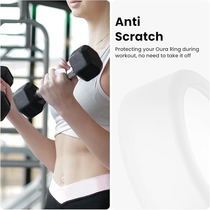 2-Pack Oura Ring Cover - Gen 4/3 Compatible, Anti-Scratch Silicone Protector (Black&Clear, S for 6-10) - Image 7